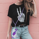 For Samsung Galaxy A13 5G Starry Sky Epoxy TPU Phone Case with Neck Lanyard(Purple Butterfly)