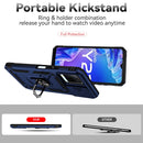 For vivo Y21 Sliding Camshield Holder Phone Case(Blue)