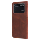 For Xiaomi Poco M4 Pro 4G Fashion Calf Texture Zipper Horizontal Flip Leather Case(Brown)