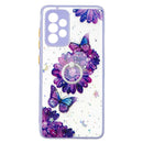 For Samsung Galaxy A53 5G Starry Sky Epoxy TPU Phone Case with Ring Holder(Purple Butterfly)