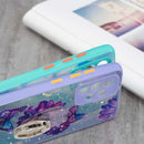 For Samsung Galaxy A53 5G Starry Sky Epoxy TPU Phone Case with Ring Holder(Purple Butterfly)