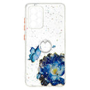 For Samsung Galaxy A53 5G Starry Sky Epoxy TPU Phone Case with Ring Holder(Blue Butterfly)