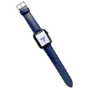 Glossy Leather Watch Band For Apple Watch Series 8&7 45mm / SE 2&6&SE&5&4 44mm / 3&2&1 42mm(Blue)