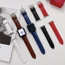 Glossy Leather Watch Band For Apple Watch Series 8&7 45mm / SE 2&6&SE&5&4 44mm / 3&2&1 42mm(Blue)