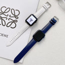 Glossy Leather Watch Band For Apple Watch Series 8&7 45mm / SE 2&6&SE&5&4 44mm / 3&2&1 42mm(Blue)