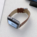 Glossy Leather Watch Band For Apple Watch Series 8&7 45mm / SE 2&6&SE&5&4 44mm / 3&2&1 42mm(Blue)