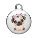 Findmy Tag Round Smart Bluetooth Anti- lost Alarm Locator Tracker(Flower Pug)