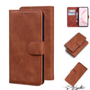 For Samsung Galaxy Note 10 Lite / A81 Skin Feel Pure Color Flip Leather Phone Case(Brown)