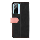 For vivo Y76 5G/Y76S Stitching-Color Horizontal Flip Leather Case(Pink)