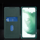 For Samsung Galaxy S22 5G Magnetic Flip Leather Phone Case(Dark Green)
