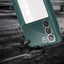For Samsung Galaxy S22 5G Magnetic Flip Leather Phone Case(Dark Green)