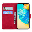 For Tecno Camon 17P Skin Feel Pure Color Flip Leather Phone Case(Red)