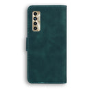 For Tecno Camon 17P Skin Feel Pure Color Flip Leather Phone Case(Green)