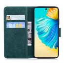 For Tecno Camon 17P Skin Feel Pure Color Flip Leather Phone Case(Green)