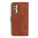 For Tecno Camon 17P Skin Feel Pure Color Flip Leather Phone Case(Brown)