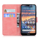 For Nokia 4.2 Skin Feel Pure Color Flip Leather Phone Case(Pink)