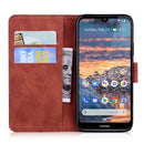 For Nokia 4.2 Skin Feel Pure Color Flip Leather Phone Case(Brown)
