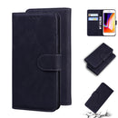 Skin Feel Pure Color Flip Leather Phone Case For iPhone SE 2022 / SE 2020 / 8 / 7(Black)