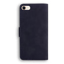 Skin Feel Pure Color Flip Leather Phone Case For iPhone SE 2022 / SE 2020 / 8 / 7(Black)