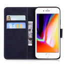 Skin Feel Pure Color Flip Leather Phone Case For iPhone SE 2022 / SE 2020 / 8 / 7(Black)