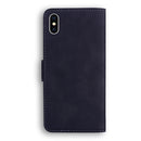 Skin Feel Pure Color Flip Leather Phone Case For iPhone XS / X(Black)