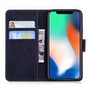 Skin Feel Pure Color Flip Leather Phone Case For iPhone XS / X(Black)