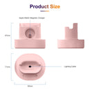 A001 3 In 1 Silicone Charging Holder for iPhone / iWatch / AirPods(Pink)