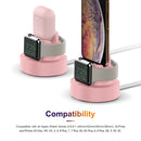 A001 3 In 1 Silicone Charging Holder for iPhone / iWatch / AirPods(Pink)