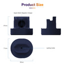 A001 3 In 1 Silicone Charging Holder for iPhone / iWatch / AirPods(Dark Blue)