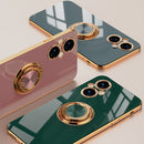For OPPO A96 6D Electroplating Full Coverage Silicone Phone Case(Black)