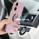 For OPPO A96 6D Electroplating Full Coverage Silicone Phone Case(Black)