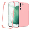 For Samsung Galaxy S22 5G Imitation Liquid Silicone 360 Full Body Phone Case(Pink)