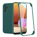 For Samsung Galaxy A32 5G Imitation Liquid Silicone 360 Full Body Phone Case(Deep Green)