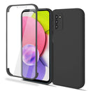 For Samsung Galaxy A03s 166.5mm Imitation Liquid Silicone 360 Full Body Phone Case(Black)