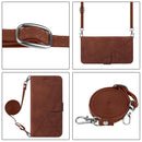 For Motorola Moto G22 Crossbody 3D Embossed Flip Leather Phone Case(Brown)