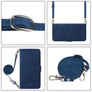 For Motorola Moto G22 Crossbody 3D Embossed Flip Leather Phone Case(Blue)