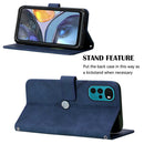 For Motorola Moto G22 Crossbody 3D Embossed Flip Leather Phone Case(Blue)