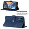 For Motorola Moto G22 Crossbody 3D Embossed Flip Leather Phone Case(Blue)