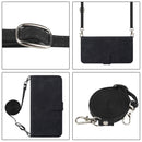 For Motorola Moto G22 Crossbody 3D Embossed Flip Leather Phone Case(Black)