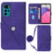 For Motorola Moto G22 Crossbody 3D Embossed Flip Leather Phone Case(Purple)