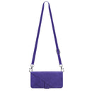 For Motorola Moto G22 Crossbody 3D Embossed Flip Leather Phone Case(Purple)