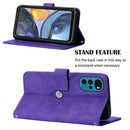 For Motorola Moto G22 Crossbody 3D Embossed Flip Leather Phone Case(Purple)