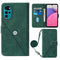 For Motorola Moto G22 Crossbody 3D Embossed Flip Leather Phone Case(Dark Green)