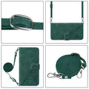 For Motorola Moto G22 Crossbody 3D Embossed Flip Leather Phone Case(Dark Green)