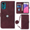 For Motorola Moto G22 Crossbody 3D Embossed Flip Leather Phone Case(Wine Red)
