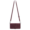 For Motorola Moto G22 Crossbody 3D Embossed Flip Leather Phone Case(Wine Red)