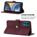 For Motorola Moto G22 Crossbody 3D Embossed Flip Leather Phone Case(Wine Red)