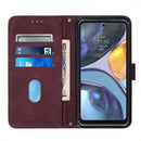 For Motorola Moto G22 Crossbody 3D Embossed Flip Leather Phone Case(Wine Red)