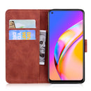 For OPPO A94 5G/F19 Pro+ 5G/Reno5 Z Skin Feel Pure Color Flip Leather Phone Case(Brown)