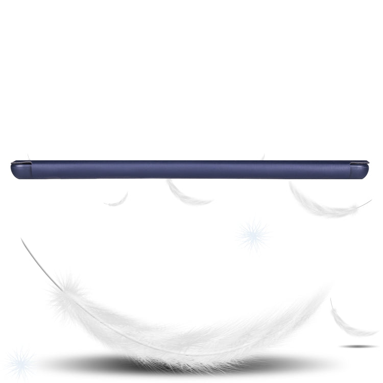 For iPad Pro 10.5 / Air3 10.5 inch Horizontal Flip Tablet PC PU Leather Case with Three-folding Holder & Pen Slot(Dark Blue)